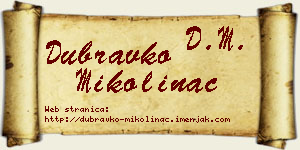 Dubravko Mikolinac vizit kartica
